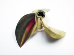 (image for) 70mm Diameter 3 Blade Cast Copper Propellor for 1/4" Shaft