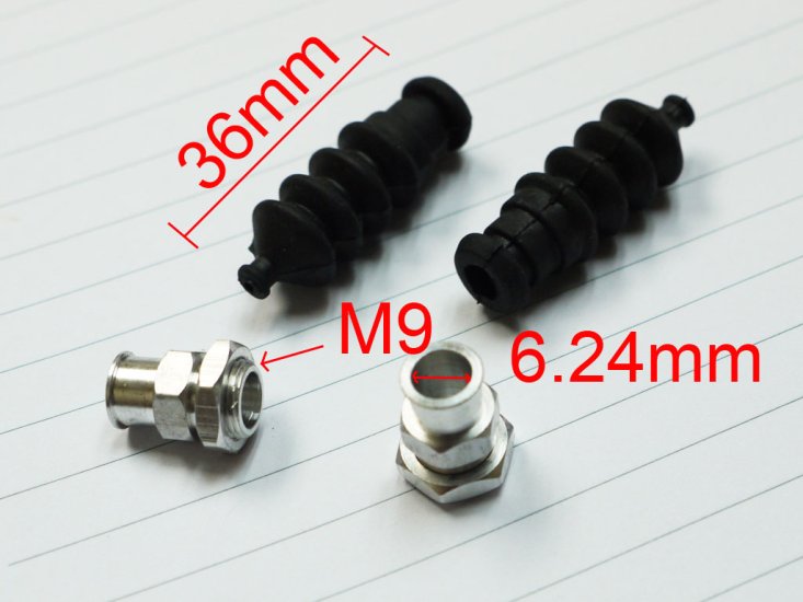 (image for) Waterproof Push Rod Rubber Seal Bellow with Aluminum Fitting x 2