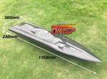 (image for) RC Gasoline Carbon Fiber boat Hull 1350mm 53" for 26cc Gas Boat