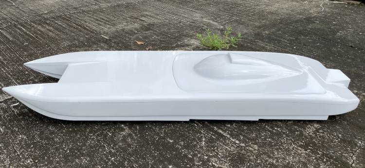 (image for) 980mm (39-1/2") Painted White Carbon Fiber Catamaran Hull Zonda