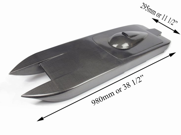 (image for) 980mm (38-1/2") Carbon Fiber Catamaran Hull (New Zonda)