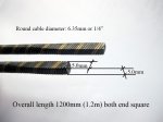 (image for) 1/4" flexible cable 1200mm both end square