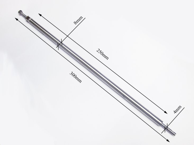 (image for) 4mm Straight Shaft 300mm Long with Shaft Casing and Bearings