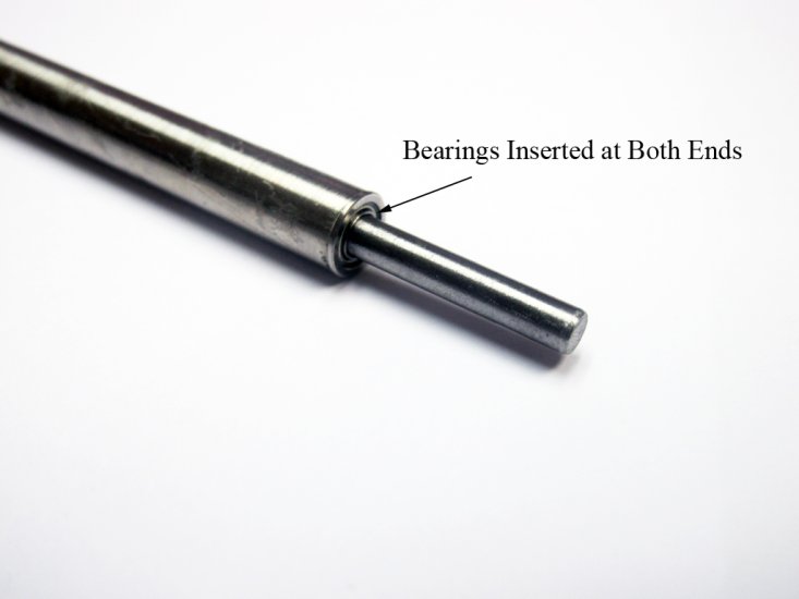 (image for) 4mm Straight Shaft 300mm Long with Shaft Casing and Bearings