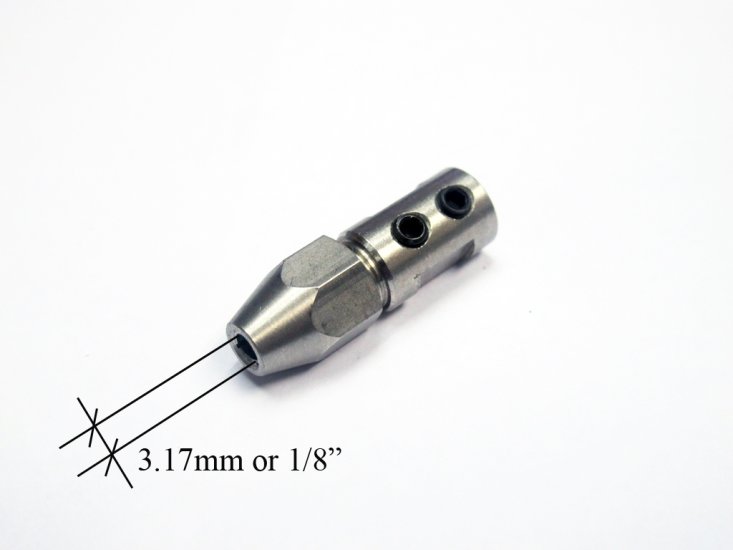 (image for) Flex Collet for 4mm Un-Thread Motor Shaft to 1/8" Cable Shaft