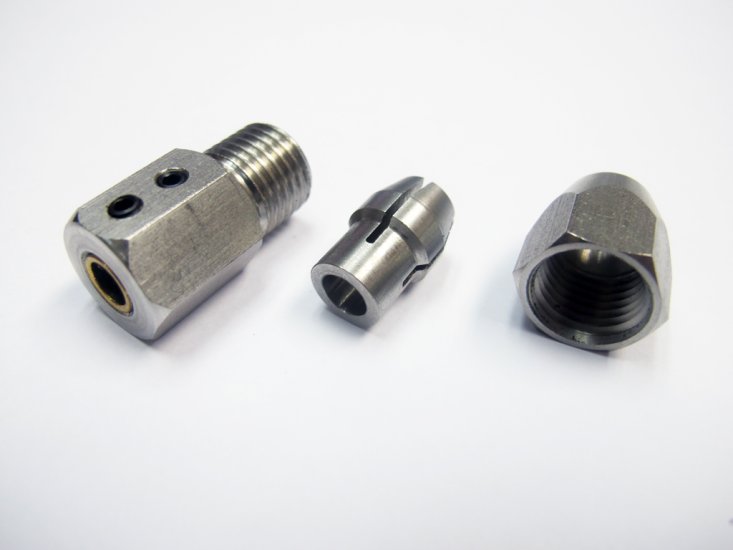 (image for) Flex Collet for 6mm Un-Thread Motor Shaft to 1/4" Cable Shaft