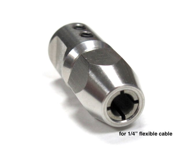 (image for) Flex Collet for 8mm Un-Thread Motor Shaft to 1/4" Cable Shaft