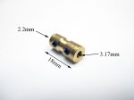 (image for) Copper Coupler for 2.2mm Motor Shaft to 1/8" Cable Shaft