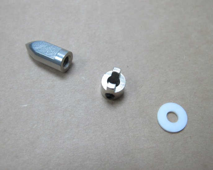 (image for) Drive dog, Prop nut & Washer for 4mm prop shaft cable