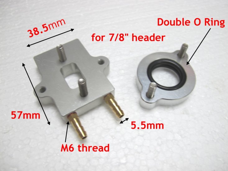 (image for) Aluminum Exhaust Flange watercooler / Manifold Rectangle 7/8"