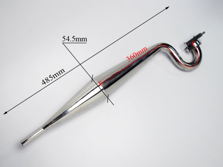 (image for) Stainless steel WTC Power Pipe for Gas Engine - RC Boat