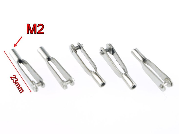 (image for) Pushrod Clevis M2 Threaded L:23mm / M3 Threaded L:25mm x 5 unit