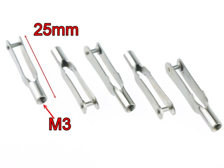 (image for) Pushrod Clevis M2 Threaded L:23mm / M3 Threaded L:25mm x 5 unit