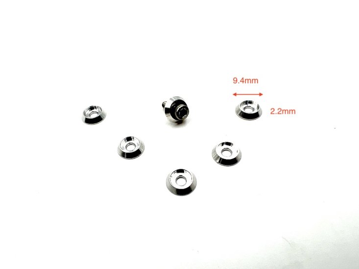 (image for) M3 Cone Cup Washers Anodized Aluminum Alloy Screw Gasket Countersunk Washers (Silver)