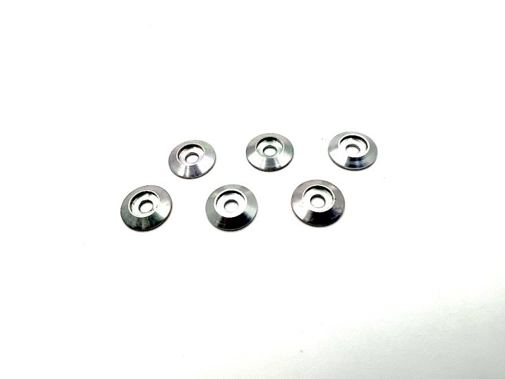 (image for) M3 Cone Cup Washers Anodized Aluminum Alloy Screw Gasket Countersunk Washers (Silver)