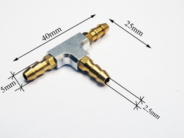 (image for) T Joint Shaped (3 Ways) Aluminum Splitter Water pickup Large