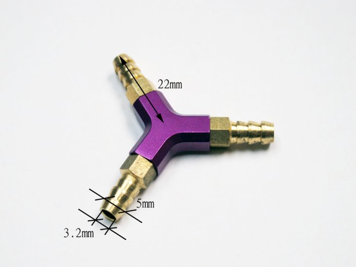 (image for) Y Joint Shaped (3 Ways) Aluminum Splitter Large Water pickup