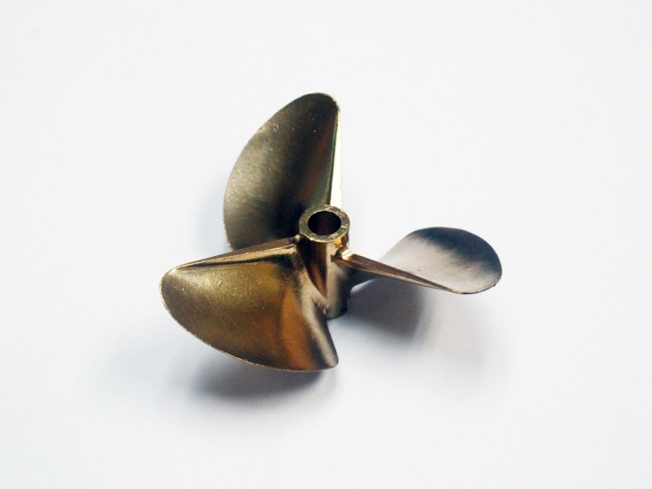 (image for) 72mm Diameter 3 Blade Cast Copper Propellor for 1/4" Shaft