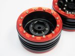 (image for) Alloy Beadlock 1.9 Wheel Rim Black Red 1:10 RC Crawlers x 2