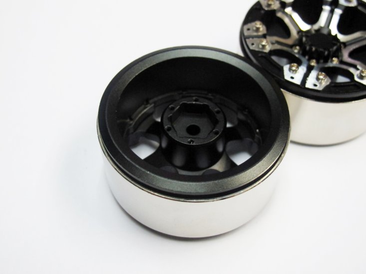 (image for) Alloy Beadlock 1.9 Wheel Rim Silver Black 1:10 RC Crawlers x 2