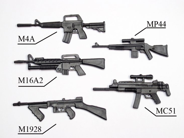 (image for) 1:10 Scale ABS Machine Guns 5 Pack M-Type