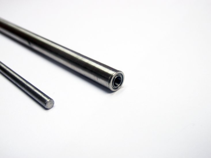 (image for) 4mm Straight Shaft 250mm Long with Shaft Casing and Bearings