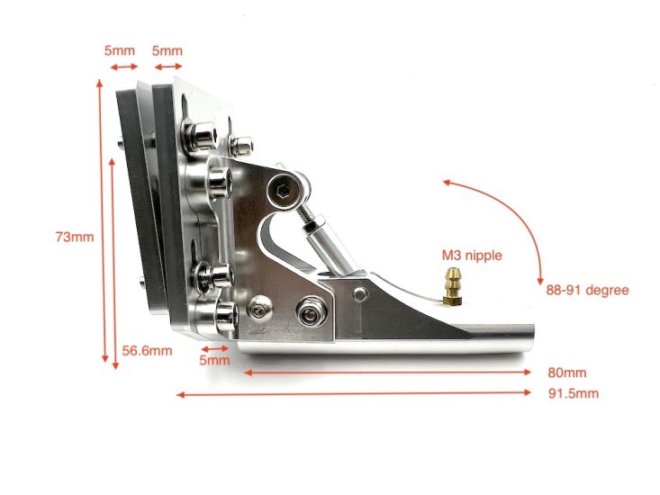 (image for) Aluminum Stinger Drive 80mm with mounting plate for 1/4" Cable