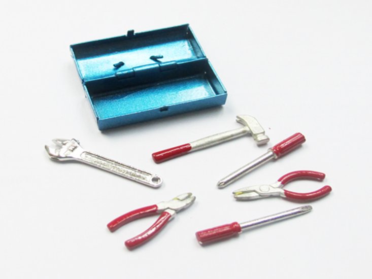 (image for) 1:10 Scale Metal Miniature Tool Box with Accessories