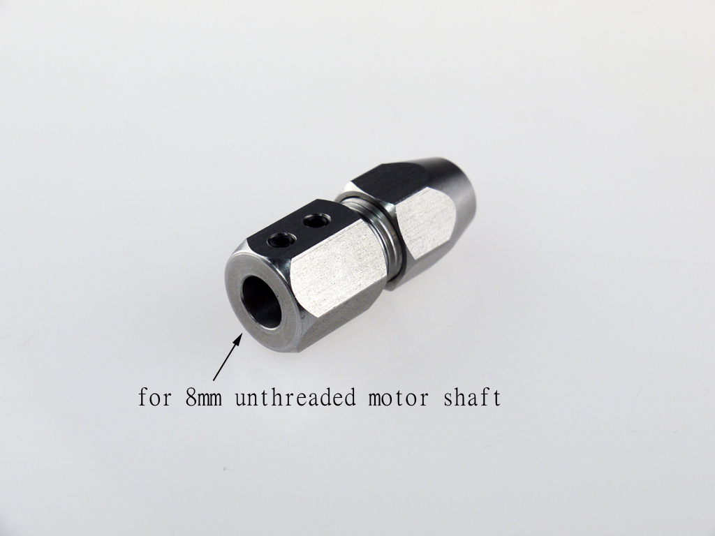 (image for) Flex Collet for 8mm Un-Thread Motor Shaft to 3/16" Cable Shaft