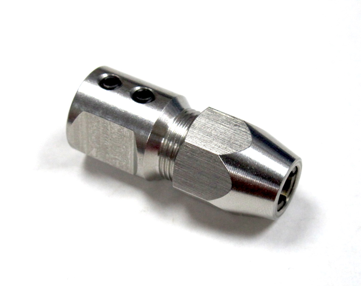 (image for) Flex Collet for 8mm Un-Thread Motor Shaft to 1/4" Cable Shaft