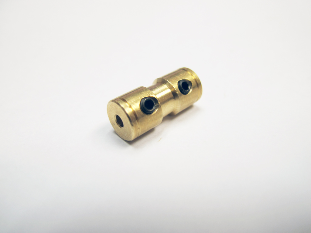 (image for) Copper Coupler for 2.2mm Motor Shaft to 1/8" Cable Shaft