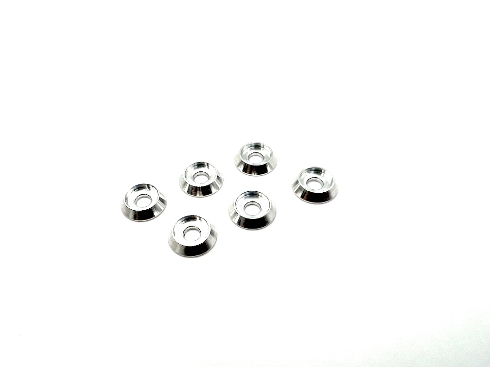 (image for) M3 Cone Cup Washers Anodized Aluminum Alloy Screw Gasket Countersunk Washers (Silver)