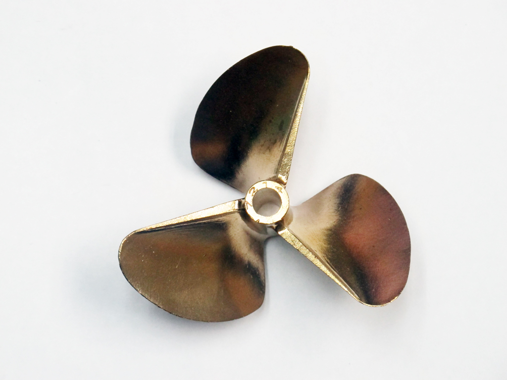 (image for) 72mm Diameter 3 Blade Cast Copper Propellor for 1/4" Shaft