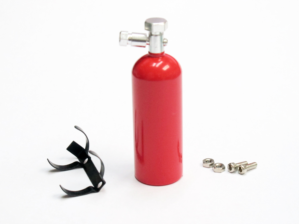 (image for) 1:10 Scale Alloy Fire Extinguisher Red 53mm with Metal Mount