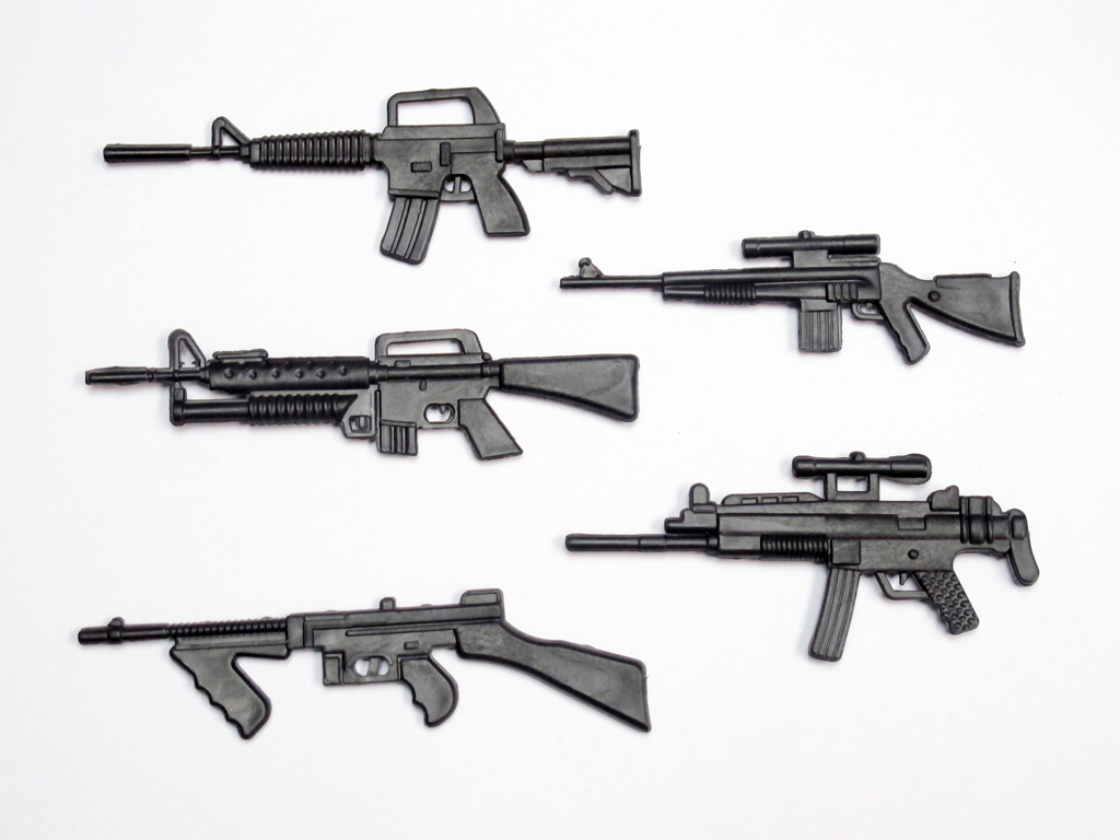 (image for) 1:10 Scale ABS Machine Guns 5 Pack M-Type