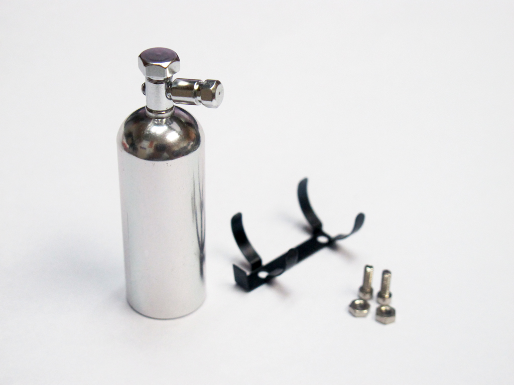 (image for) 1:10 Scale Alloy Fire Extinguisher Silver 53mm with Metal Mount